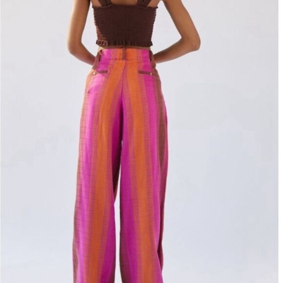 Urban Outfitters Martina Linen Low Rise Trousers 2 Sold Out - Picture 8 of 8